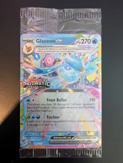 Pokemon TCG Glaceon EX Prismatic Evolutions Stamped Promo Card 026/131 Sealed - Image 1