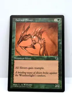 MTG, HORNED SLIVER, MIRAGE, NM, NEVER BEEN PLAYED - Image 1