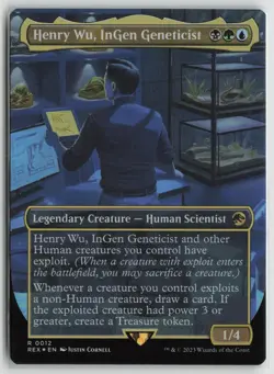 Henry Wu, InGen Geneticist (Borderless) LP Foil 12 Jurassic World MTG - Image 1