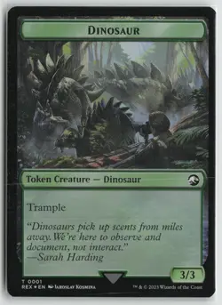 Dinosaur Token Gnome LP Foil 1 Universes Beyond: Jurassic World Collection MTG - Image 1