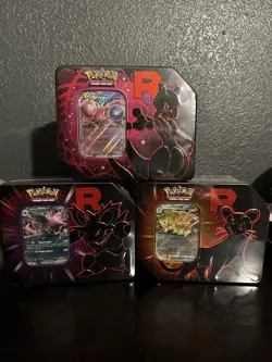 Sealed Pokemon TCG Destined Rivals Team Rocket Tins Lot Of 3 (All Arts) - Image 1