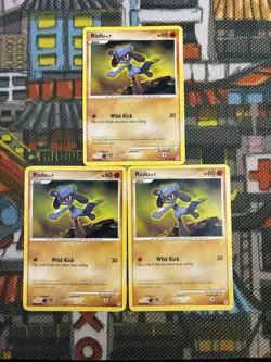 RIOLU 61/130 (x3) UC DIAMOND & PEARL POKEMON - Vintage - Set Of 3 💎🔥 - Image 1