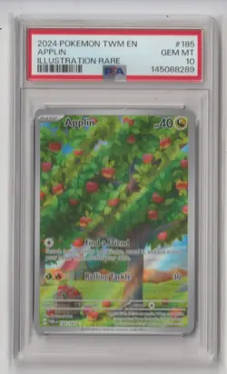 2024 POKEMON TWM EN-TWILIGHT MASQUERADE ILLUSTRATION RARE #185 APPLIN PSA 10 - Image 1