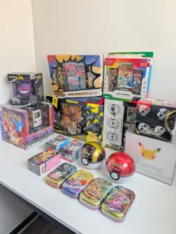 Pokemon TCG Huge Sealed Lot Collection ETB Booster Box Tins Figures + More - Image 1