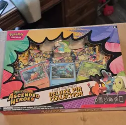 Pokemon TCG Mega Evolution Ascended Heroes Deluxe Pin Box 3 Promos 5 Packs - Image 1