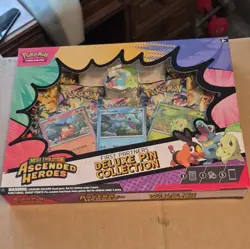 Pokemon TCG Mega Evolution Ascended Heroes Deluxe Pin Box 3 Promos 5 Packs - Image 2