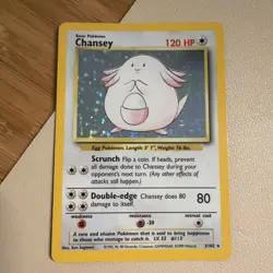 1999 Pokemon TCG Base Set Unlimited Chansey 3/102 Holo Rare English LP - Image 1