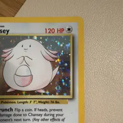 1999 Pokemon TCG Base Set Unlimited Chansey 3/102 Holo Rare English LP - Image 4