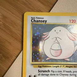 1999 Pokemon TCG Base Set Unlimited Chansey 3/102 Holo Rare English LP - Image 5