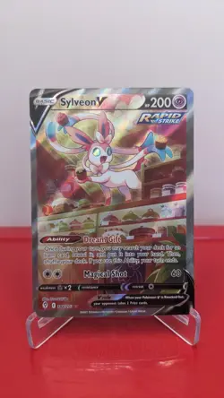 Pokemon Sylveon V Alternate Full Art Rapid Strike 184/203 Evolving Skies Holo NM - Image 1