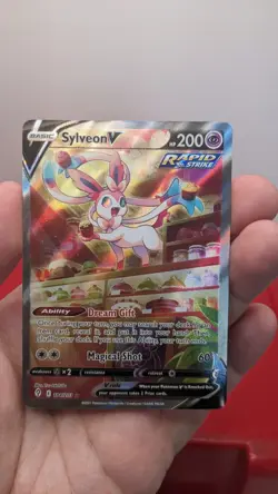 Pokemon Sylveon V Alternate Full Art Rapid Strike 184/203 Evolving Skies Holo NM - Image 3