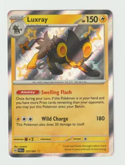 2024 Pokemon TCG Scarlet & Violet Paldean Fates Luxray Shiny Rare Holo 137/091 - Image 1