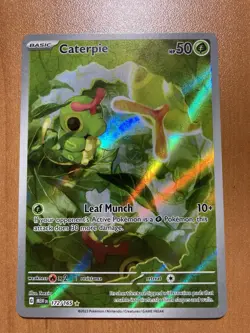 Pokemon Card TCG Caterpie English 172/165 SV 151 IR Full Art NM Fast Shipping - Image 1