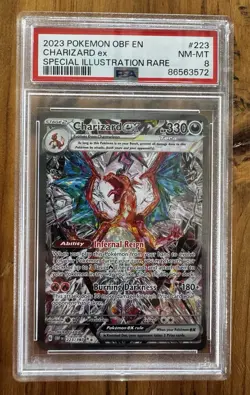 2023 Pokemon Obsidian Flames Charizard ex 223/197 SIR PSA 8 NM-MT Special Illus. - Image 1