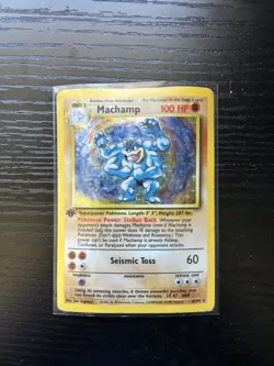Pokemon Machamp 1st Edition Holo Base Set 8/102 Heavily Played - Image 2