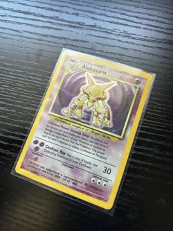 Pokemon TCG Alakazam Holo Base Set 1/102 1999 Heavily Played - Image 3