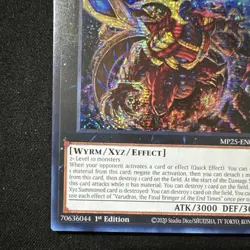 Yu-Gi-Oh! Varudras Final Bringer MP25-EN070 1st Ed Holo Xyz ATK 3000 DEF 3000 - Image 4