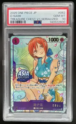 2023 One Piece Japanese O-Nami Treasure Chest Serialized #OP05-062 PSA 10 - Image 1