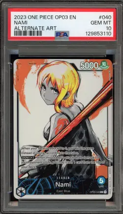 One Piece CCG Nami Alternate Art OP03-040 PSA 10 Gem Mint - Image 1