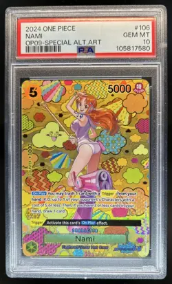 2024 One Piece Emperors in the New World Nami Special Alt Art #OP08-106 PSA 10 - Image 1