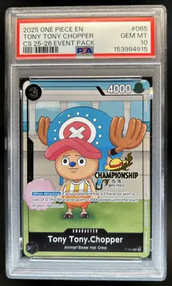 2024 One Piece Event Pack Vol.5 Tony Chopper Promo #P-065 PSA 10 GEM MINT - Image 1