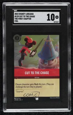 2023 Disney Lorcana - The First Chapter 1 Foil Cut to the Chase #129 SGC 10 GEM - Image 1