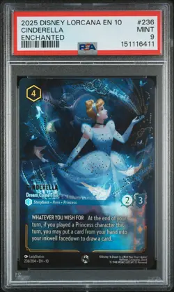 DISNEY LORCANA EN 10-WHISPERS IN THE WELL CINDERELLA - DREAM COME TRUE PSA 9 - Image 1