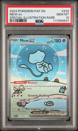 Pokemon TCG Mew EX 232/091 Paldean Fates Bubble Mew PSA 10 - Image 1