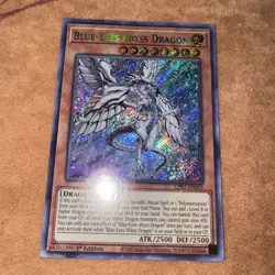 🔥 Yugioh Blue-Eyes Abyss Dragon LDS2-EN015 SECRET RARE HOLO NEAR MINT 1ST ED - Image 1