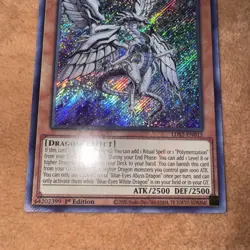 🔥 Yugioh Blue-Eyes Abyss Dragon LDS2-EN015 SECRET RARE HOLO NEAR MINT 1ST ED - Image 3
