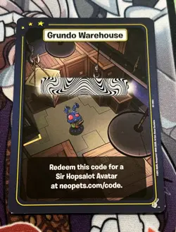 Neopets TCG Grundo's Warehouse - SIR HOPSALOT AVATAR Code Card - Image 1
