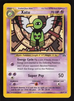 Pokemon Neo Discovery #52/75 Xatu Card TCCCX E - Image 1