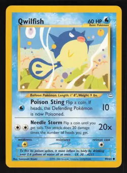 Pokemon Neo Revelation #49/64 Qwilfish Card TCCCX A - Image 1