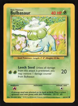 Pokemon Base Set 44/102 Bulbasaur Card TCCCX - Image 1