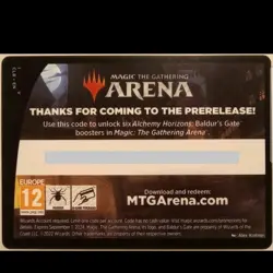 MTG Arena Prerelease Code Card BALDUR'S GATE ALCHEMY - 6 Packs - Image 1