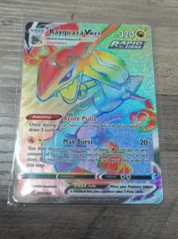 Rayquaza VMAX 218/203 Rainbow Secret Rare Holo Pokemon Card Evolving Skies NM - Image 1