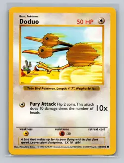 DODUO 48/102 - Pokemon TCG 1999 Shadowless Base Set - Vintage WOTC - LP Card - Image 1