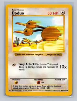 DODUO 48/102 - Pokemon TCG 1999 Shadowless Base Set - Vintage WOTC - LP Card - Image 5