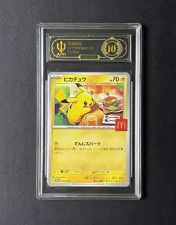 Pokemon Japanese McDonald's Promo Card 2025 Pikachu 020/M-P APH Black 10* - Image 1