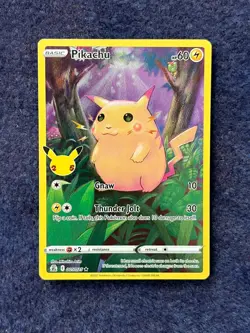 Pikachu 5/25 Pokemon Celebrations 25th Anniversary Base Set Full Art Card P3 - Image 1