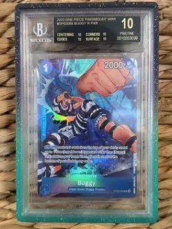 2023 One Piece - Buggy Alt Art Paramount War OP02-058 BGS 10 Black Label - POP 7 - Image 1
