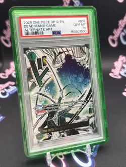 2025 One Piece OP12 EN Alternate Art 037 Demon Aura Sword/Dead Man's Game PSA 10 - Image 1