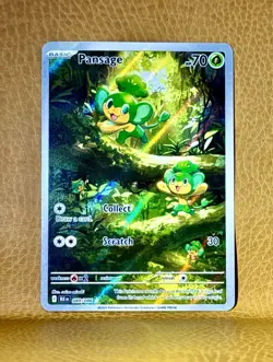 Pokemon TCG Pansage Illustration Rare Holo Black Bolt English Card 089/086 - Image 1