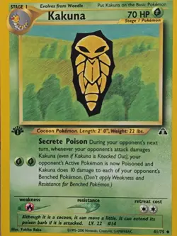 1st Edition Kakuna 41/75 - Neo Discovery - Pokemon Card LP - Image 2