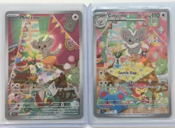 Cinccino 183/162, Minccino 182/162 Sv Temporal Forces Connecting Art Card Lot NM - Image 1