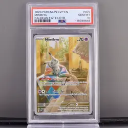 PSA 10 Mimikyu SVP 075 Paldean Fates ETB Promo Pokemon Card GEM MT - Image 1