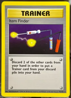 Pokemon TCG Item Finder 74/102 Base Set Unlimited LP Trainer Card WOTC 1999 - Image 1