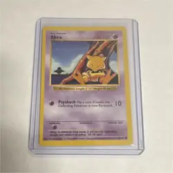 Pokemon Abra Basic Common Base Set Shadowless 043/102 30 HP Psyshock Card - Image 1