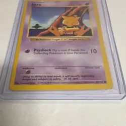 Pokemon Abra Basic Common Base Set Shadowless 043/102 30 HP Psyshock Card - Image 5
