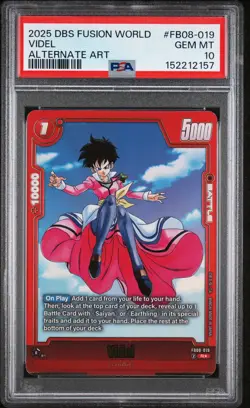 2025 DRAGON BALL SUPER CARD GAME FUSION WORLD SAIYAN'S PRIDE VIDEL PSA 10 - Image 1